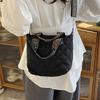 Sac matelassé à poignée supérieure Sac à bandoulière Grande capacité Motif losanges Couleur unie Vintage Sac à bandoulière pour femmes Travail