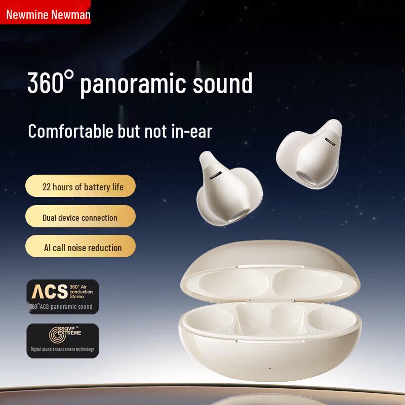 Newmine LY36 Open-Ear Clip-On Bone Conduction Bluetooth Earbuds