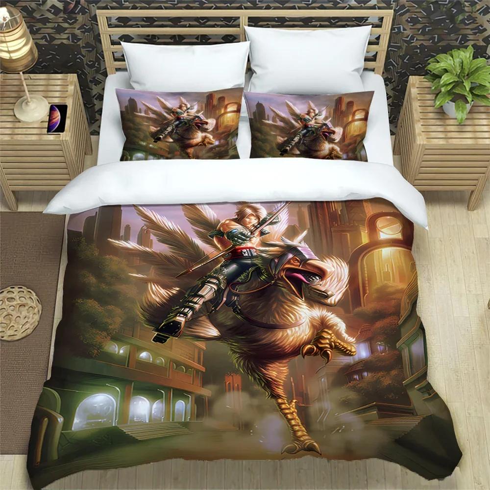 Final Fantasy Print Three Piece Bedding Set Fashion Article Children or Adults for Beds Quilt Cover Pillowcases Bedding Set Gift