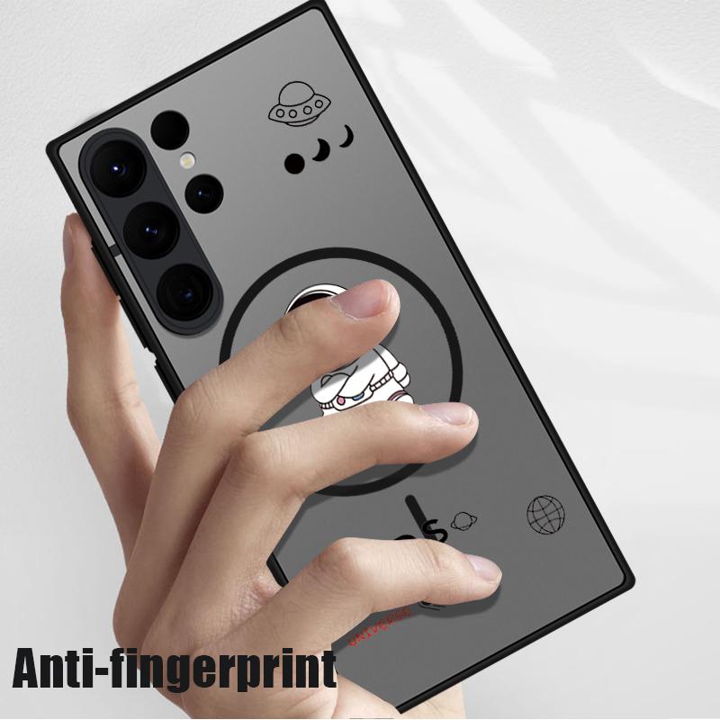 Clear Matte Wireless Charge Magnetic Case For Samsung S25 Ultra S24 FE S23 Plus S22 S21 Shockproof Soft Edge Phone Cover