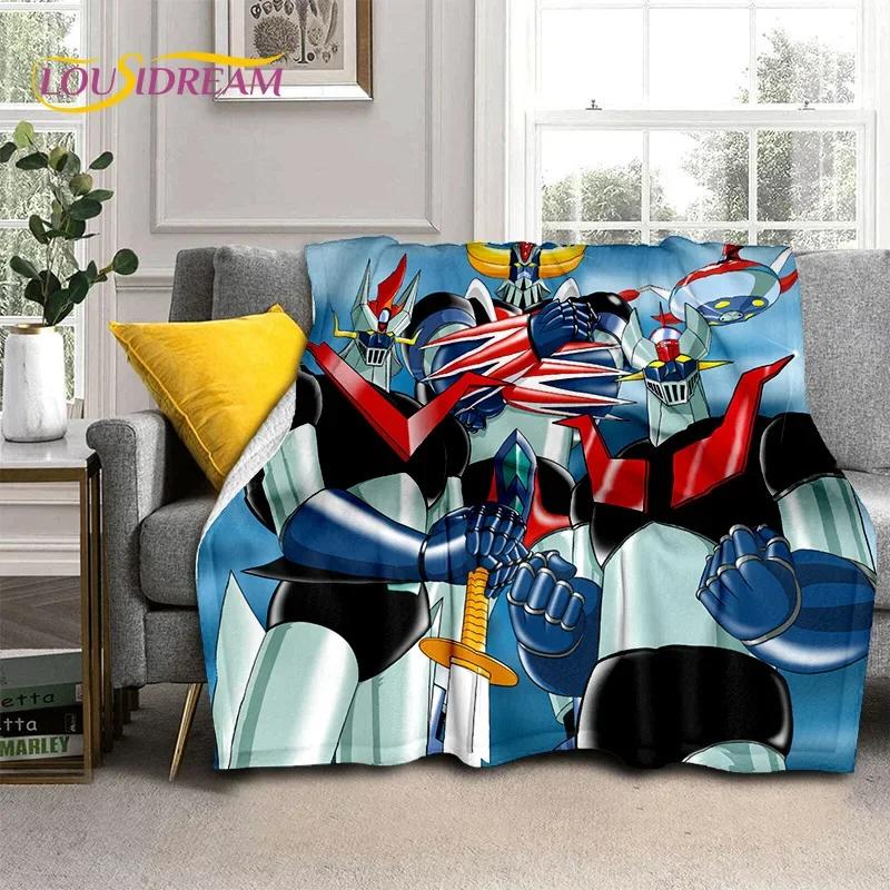 Cartoon UFO Robot Grendizer Anime Soft Flannel Blanket for Beds Bedroom Sofa Picnic,Throw Blanket for Cover Outdoor Leisure Gift