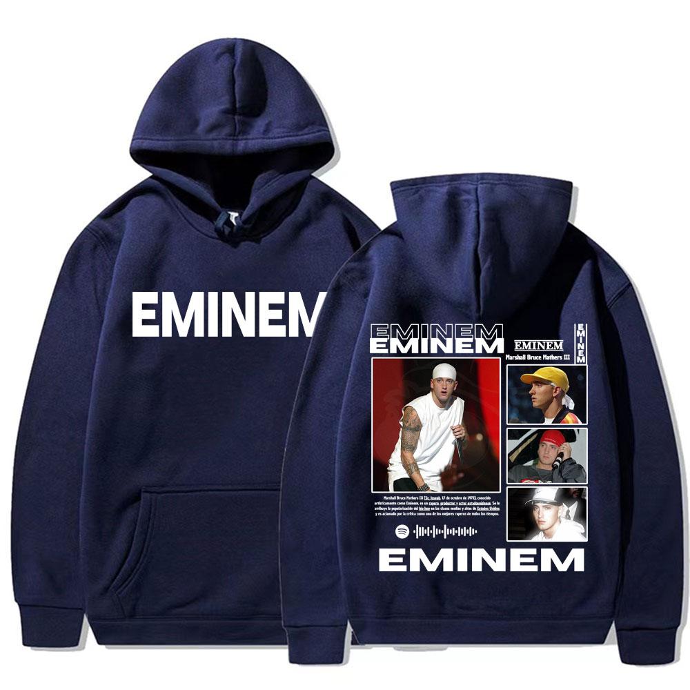 Rapper Eminem Marshall Bruce Mathers Tour Hoodies Herren Damen Freizeit Fleece Bodywarmer Sweatshirt Mode Hip Hop Retro Kapuzenpullover
