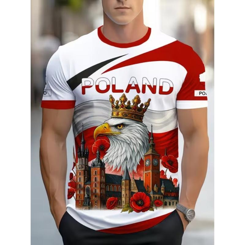 Popularny europejski i amerykański wielostylowy T-shirt z nadrukiem 3D, letni luźny oddychający casualowy top z krótkim rękawem