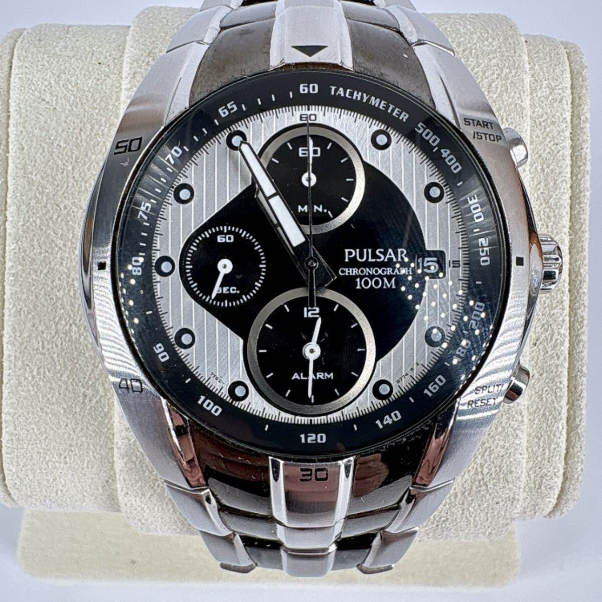 [New battery replacement/operating item] SEIKO Pulsar Chronograph Men s Watch Preservation/Koma/