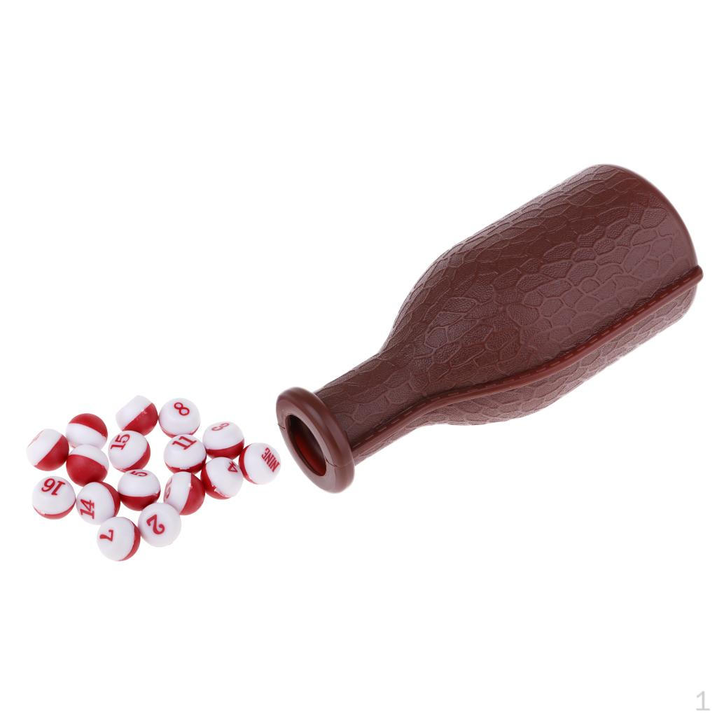 Kelly Pool Shaker Pea Bottle Brown W/ 16 Numbered Tally Ball Peas
