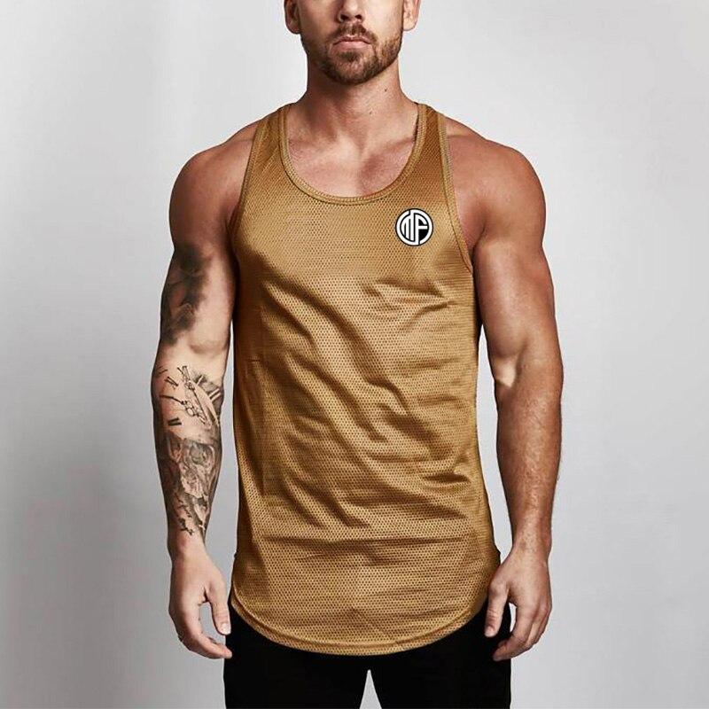 Muscleguys Lightweight Quick Dry Mesh Breathable Fitness Bodybuilding Vest Men Summer Workout T-Shirts