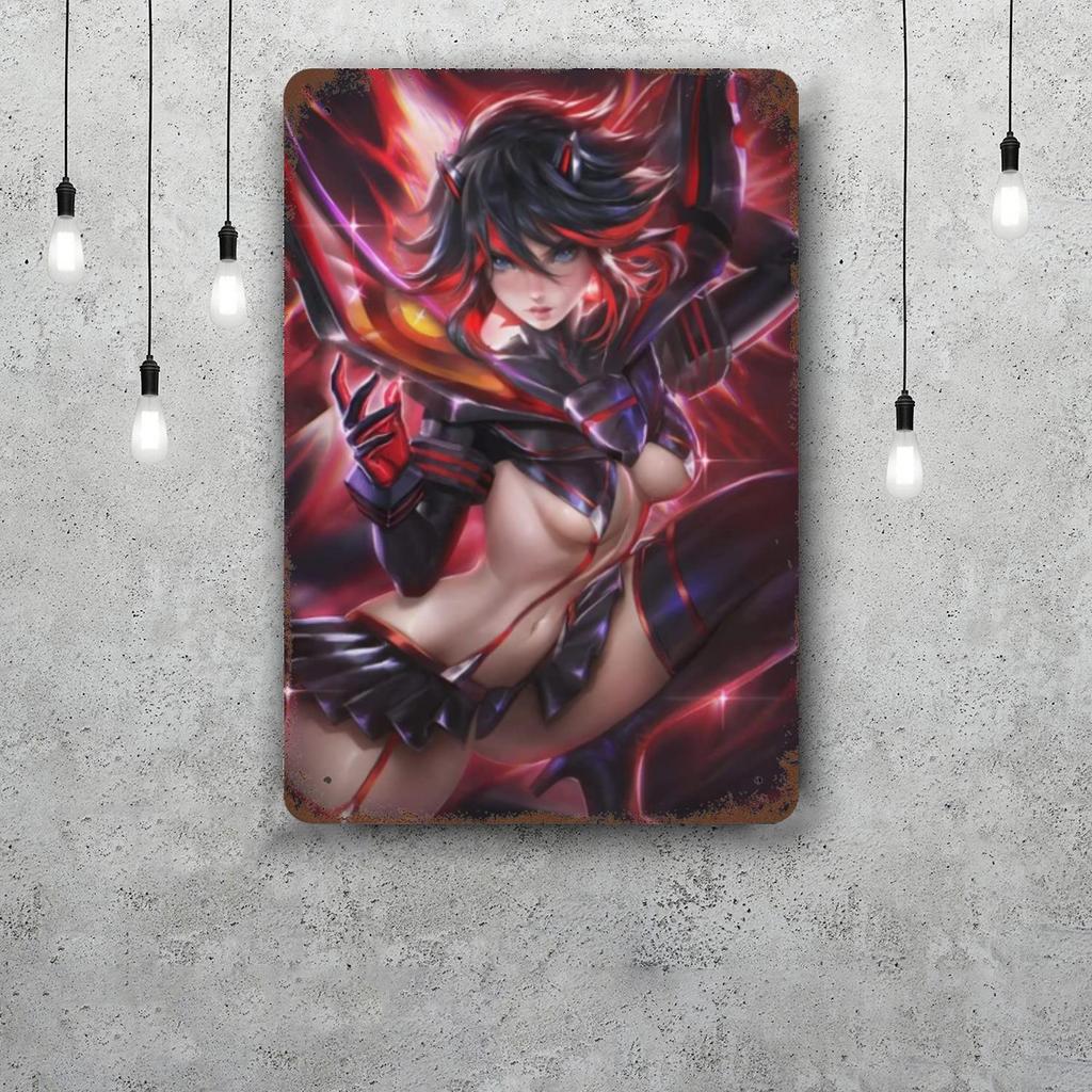 ryuko matoi Retro Vintage Tin Sign Poster Decorative Plaque Metal Plate Wall Decor