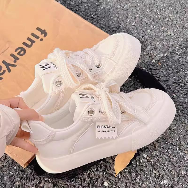 Thick-soled White Shoes Women's Versatile Niche Board Shoes Women's Casual Canvas Shoes