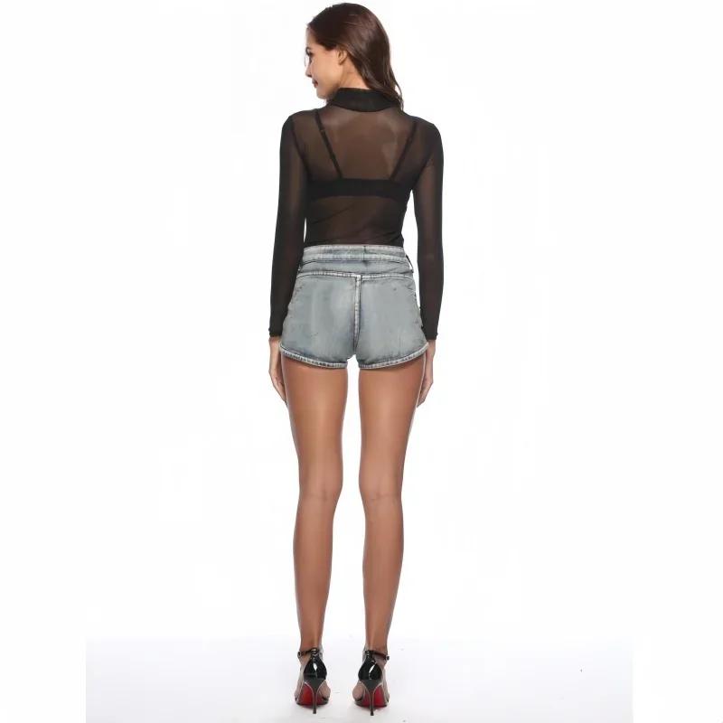 New Women'S One-Pieces Silk Bodysuits Thin Shirts Tops Plus Size See Through Sexy Black Lingerie For Woman Xxl Spring Summer