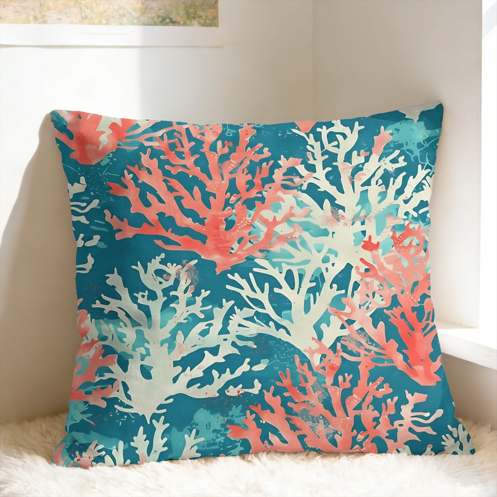Fine Glasses Unisex Coral Pillowcases Funny Pillow Case For Living Room Bed Chair Comfy Pillow Cover
