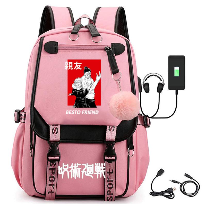 Animation Spell Return To Fight Peripheral Backpack Large Capacity Student Schoolbag Outdoor Travel Bag Multi-function Computer Bag