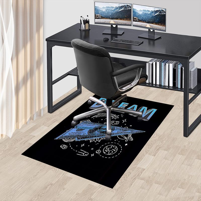 1pc Dream Money Home Office, Durable Polyester Floor Mat with Easy, Office Decor, Urban Style, Nonslip Backing