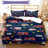3pcs fire truck Bedding Set Duvet Cover Closure Includes 1 Duvet Cover & 2 Pillowcases, Soft and Comfortable for All Seasons.