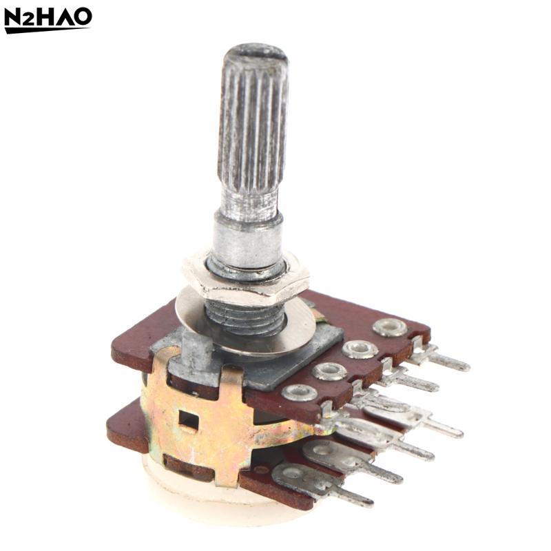 RK16 Doppelpotentiometer B100K 2 Stück 25MM Langer Schaft Für Audio-Tonregelung Ersatzteile