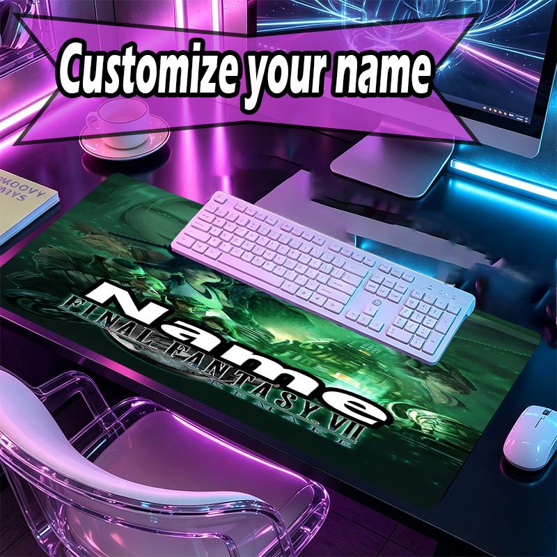 Custom Name Personalized Final Fantasy Pattern Mousepad, Laptop PC Desk Mat, Decorative Desk Mat for Home Keyboard Pad Gift