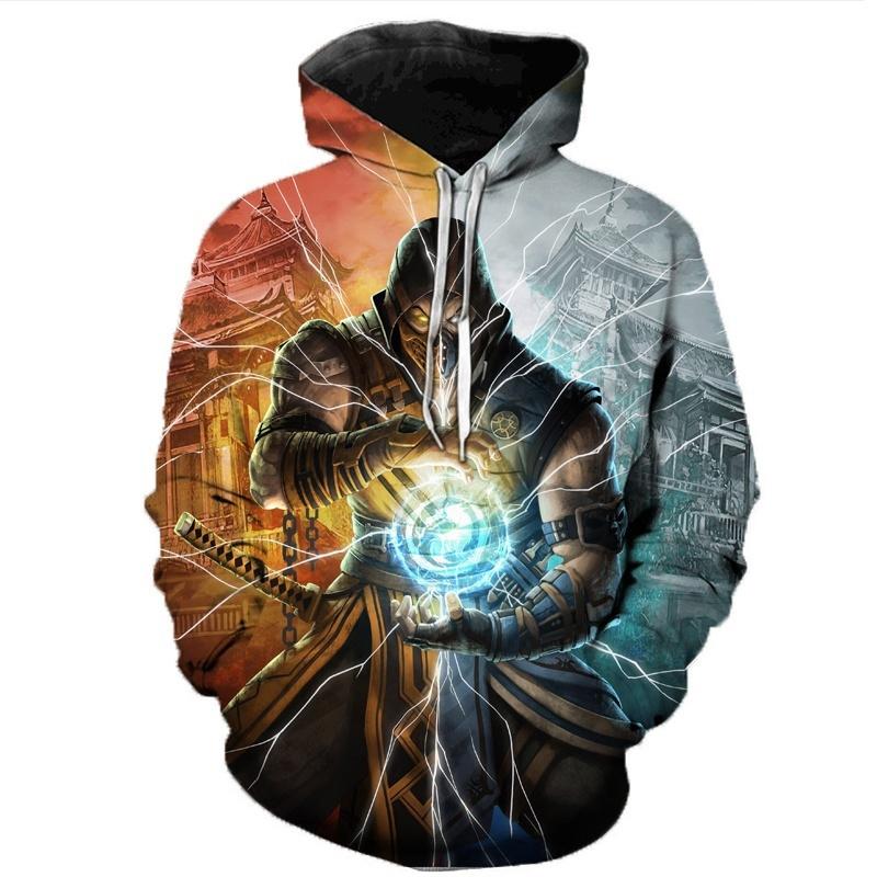 Autumn/Winter 3D-printed Hooded Sweatshirt—a Unisex, Street-style Piece Featuring A Loose, Fleece-lined, and Thickened Pullover Design; Menswear.