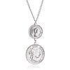 Round Coin Pendant Necklace With Alloy And Electroplated Finish For Use Everyday