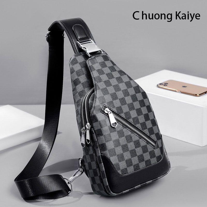 

Чунг Кайе Оригинальные товары Мужская нагрудная сумка Сумка через плечо Сумка на плечо Повседневная модная сумка через плечо Подарок для парня Style 2 [square pattern] [counter with]]