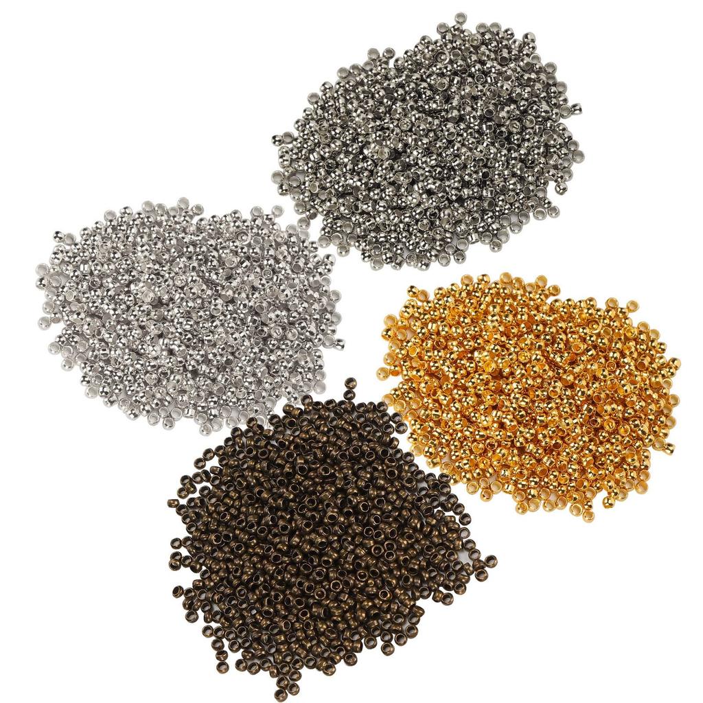 500Pcs Crimp Beads Round Spacer Loose Stopper Terminators Tips for Necklace Bracelet