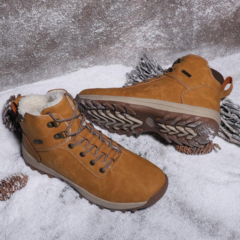 Outdoor Winter Snow Boots For Men Male Sneakers Adult Quality Rubber High Top Super Warm Plush Warm Ankle Boots