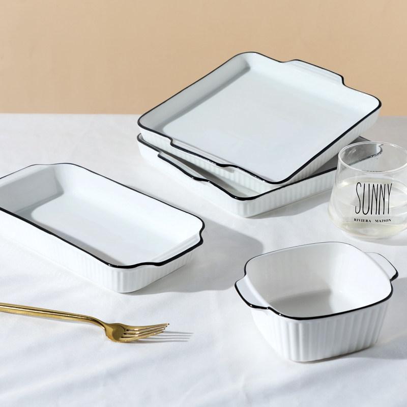 Nordic Style Oven-Safe Ceramic Air Fryer Bowl: Simple Tableware for Baking & Serving