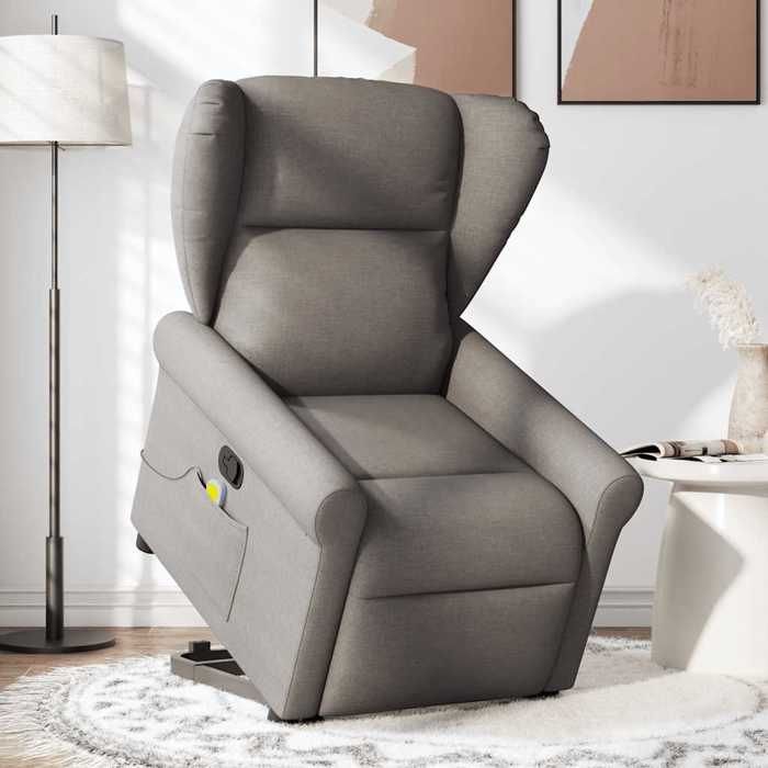 VidaXL Recliner Massage Chair Taupe Fabric 3303391