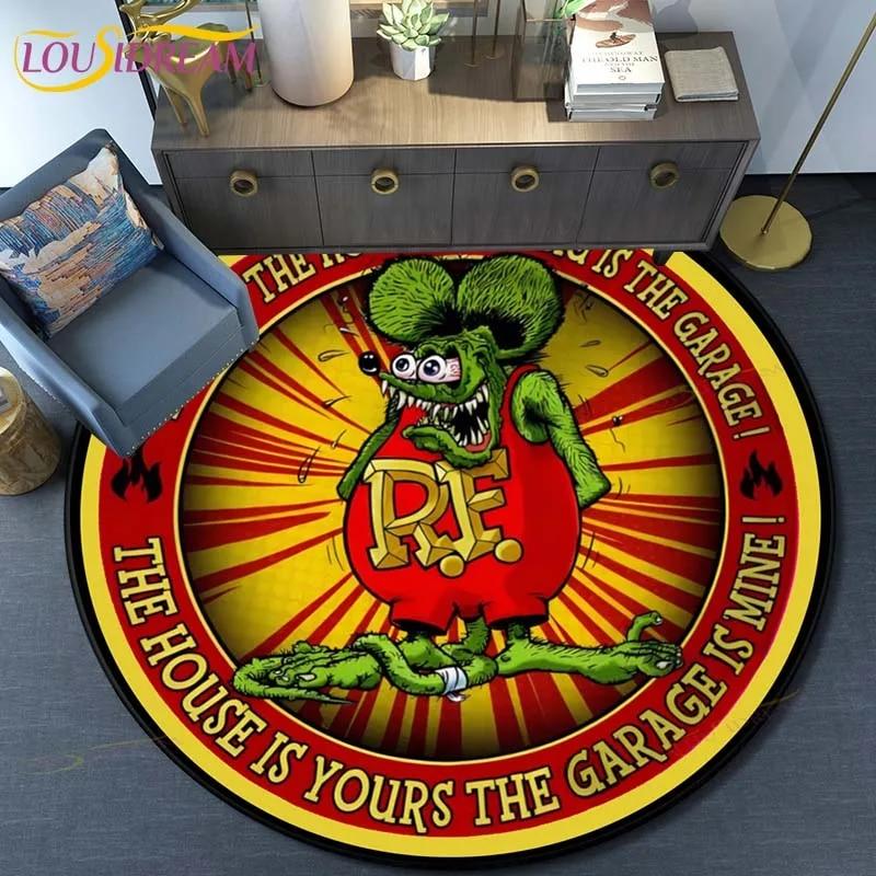 

Круглый ковер с рисунком крысы Финка для гостиной, детский коврик, напольный коврик, коврик для ванной, ковер для спальни, коврик для комнаты