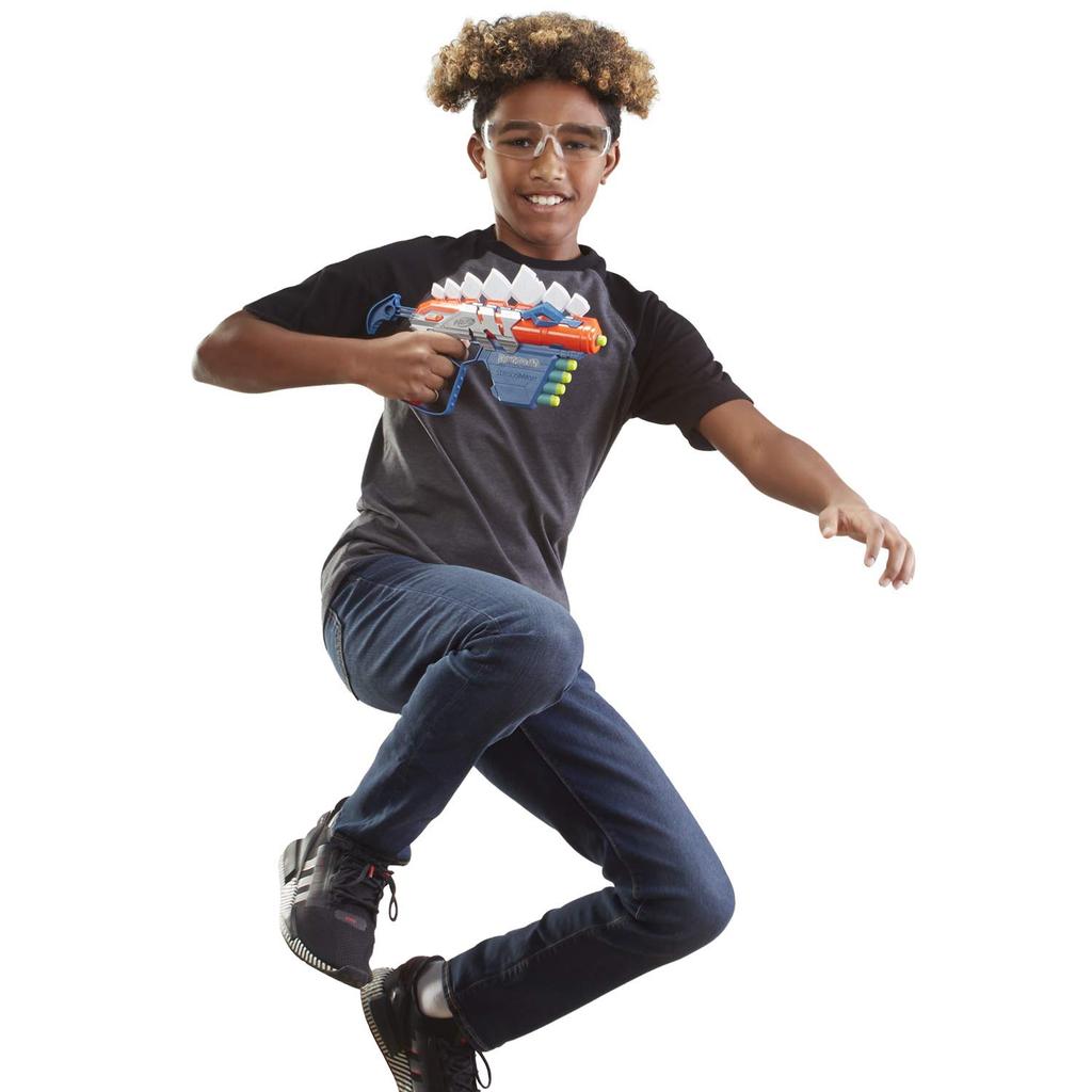 Hasbro Nerf Dino Squad Stego Smash F0805 Autentisk Nerf Elite 5 officiella pilar medföljer Stegosaurus-design