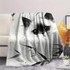 Ink Wash Cats  Print Flannel Blanket, High quality Comfortable for All Seasons, Home Decor, Warmth and Comfort