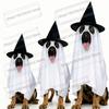 2026 Halloween Dog Ghost Costume Pet Cosplay Cape Witch Hat Robe Party Outfit Role-play Prop