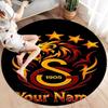 Galatasaray S Custom Name Round Area Rug,Carpet Rug for Living Room Bedroom Sofa Playroom Decor,Non-slip Floor Mat