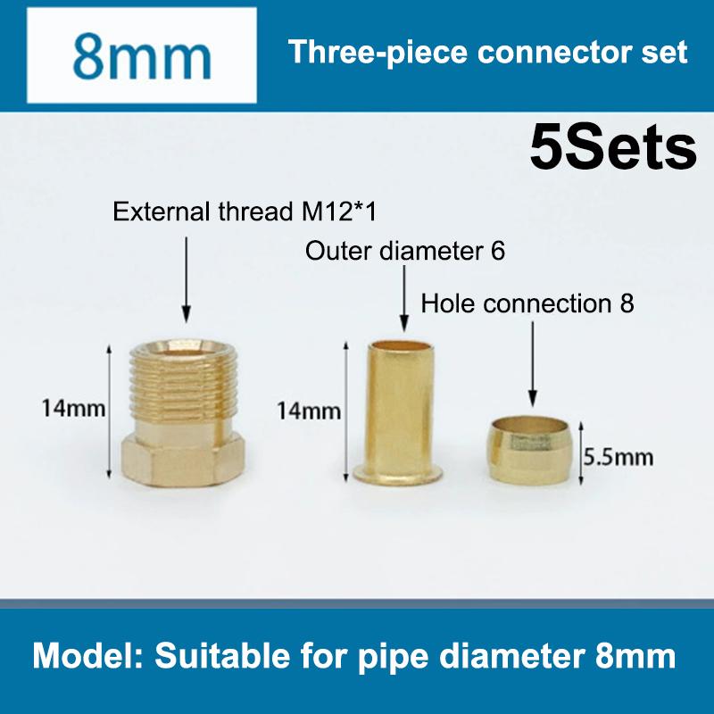 4mm 6mm 8mm Brass Fittings Ferrule Liner Sealing CNC Machined for Hose Tubing Secure Connection Automotive Home