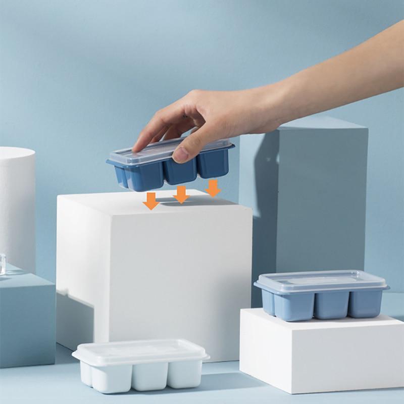 3 ks DIY Rychlomraznička na ledové kostky Domácí lednice Malá mřížka Forma na ledové kostky Sada s víkem Domácí tácky na led