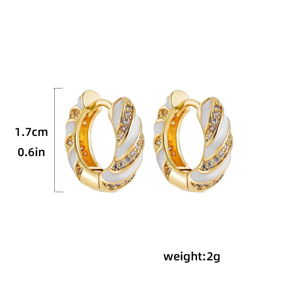 Fashion Round Beads Hoop Earrings for Women Trendy Geometric Circle Green Stone Earrings Huggies Jewelry 2022 New