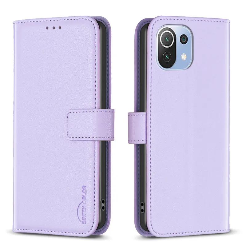 Portfel Etui z klapką na Dla Xiaomi 11 Lite 5G NE Klasyczne Etui skórzane na telefon Dla Xiomi Mi 11 Lite 4G 11Lite NE Przegródka na karty Tylna okładka