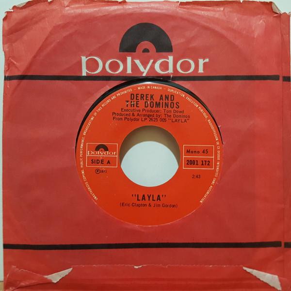 

7inch Record DEREK THE DOMINOS Layla 200172 POLYDOR 1972 Canada Rock Used