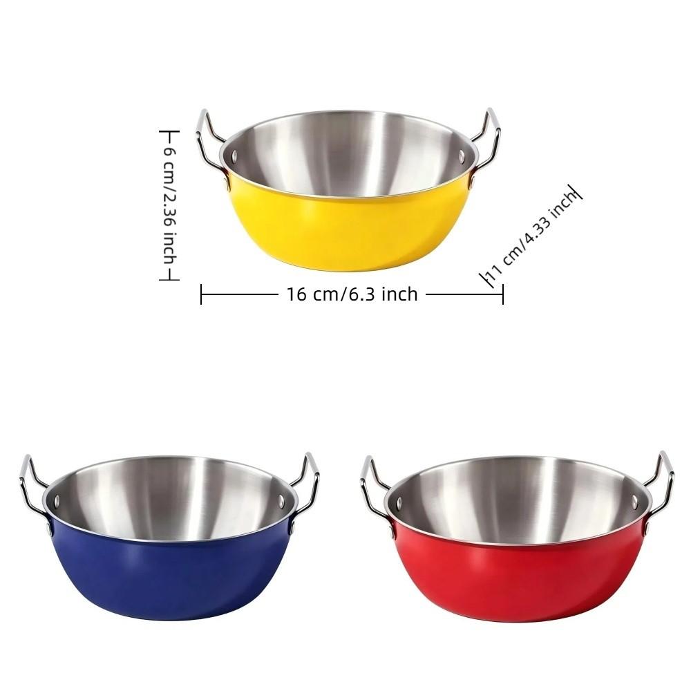 Food Grade Dual Handle Bowls Stainless Steel Kitchen Cooking Bowls Instant Noodle Bowl Kitchen