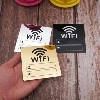 Akrylowe Lustro Naklejka Znak WiFi DIY do Miejsc Publicznych Dom Sklepy Pismo Ręczne Konto i Hasło do Biura Tabliczki Informacyjne Wifi 1 szt.