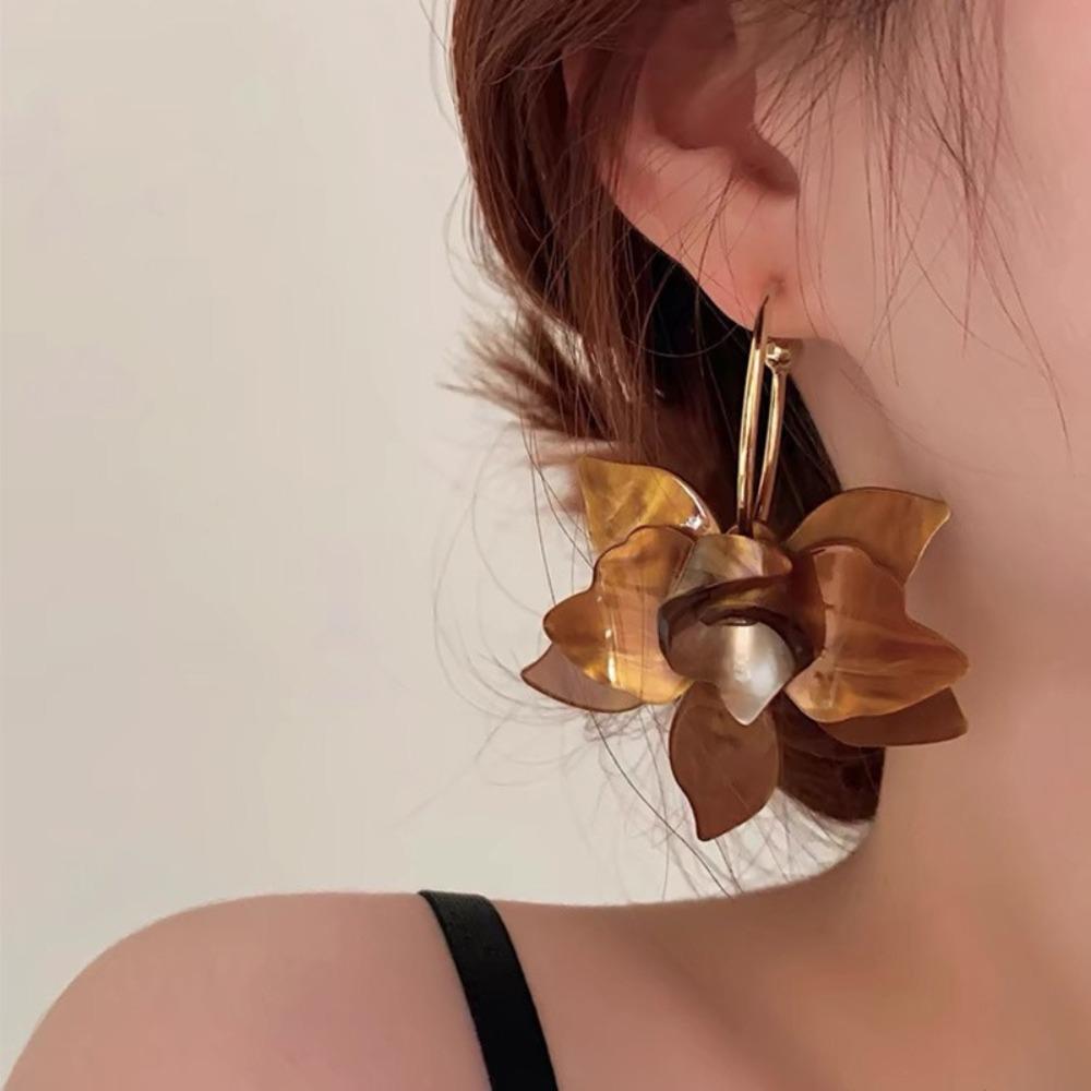 Acrylic Earrings Stud Floral Flower Drop Earring New Petal Earrings  Ladies Girls