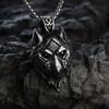 Nordic Retro Stainless Steel Men's Pendant, A Viking Symbol Wolf Head Necklace.