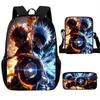 Set Zaino Scolastico Cartone Animato Anime Bambini Leggero Ergonomico Cartella Porta Matite Borsa a Tracolla Tessuto Oxford 3 Pezzi