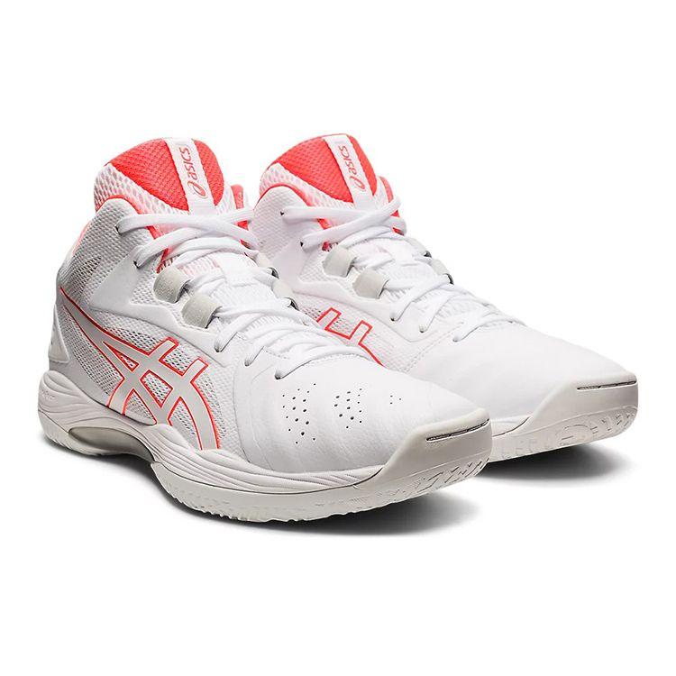 Asics Gel-Hoop V13 Round Toe Lace-Up Mid-Top Basketball Shoes Men Basketball Shoes White Red 1063A035-103
