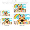 Cartoon Canine Illustration Doormat Sky Blue White Rainbow Polyester Hand Wash Only 80x50cm Decorative Use