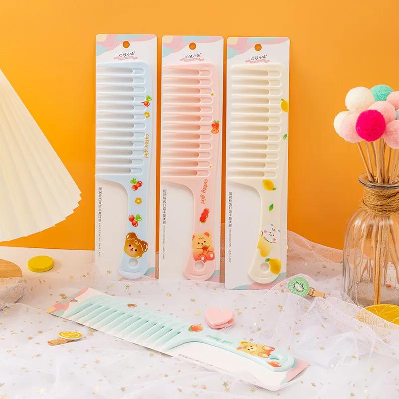 Cute Cartoon Bow Bunny Ears Hair Brush Comb Portable Handle Mini Small Hairbrush for Women Girl Children Bath Health Care Tools