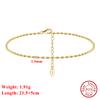 Effie Queen Enchanting 925 Sterling Silver Olive Beads Chain Anklet Exquisite Jewelry for Women Summer Beach Casual Wearing SA81