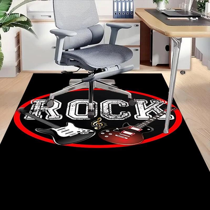 1pc ROCK GUITAR Carpet Anti Slip Polyester Floor Mat for office,Bedroom