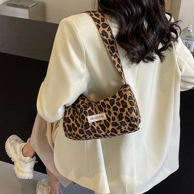 Leopard Pattern High Quality Women's Shoulder Bags Zipper Trendy Handbags Versatile  Casual