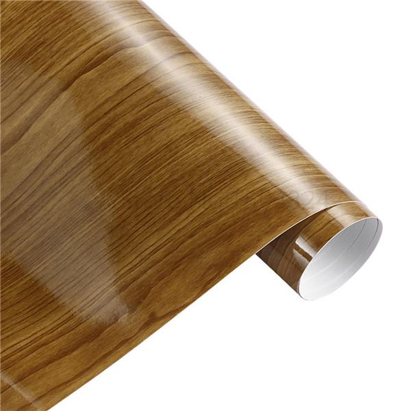 

50*200cm Wood Textured Grain Vinyl Wrap Decals Adhesive Glossy Wood Grain PVC Vinyl Film Car Interior Stickers Auto Accessories