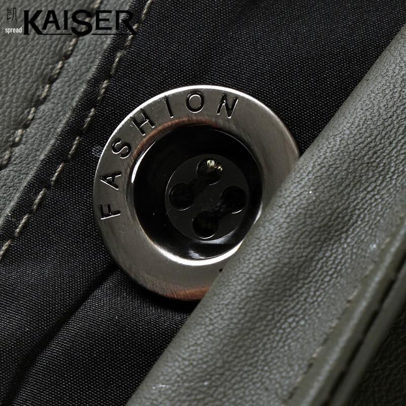 KAISER Men's Genuine Sheepskin Biker Jacket