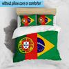 3PCS Flags Of Portugal And Brazil Bedding Set For Bedroom, Dormitory,Including 1pc Duvet Cover And 2pcs Pillowcases Large size Fan gift